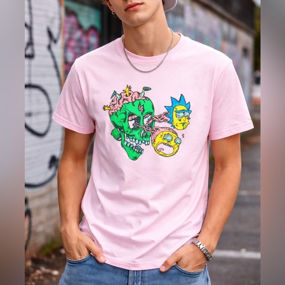 Other - Rick and Morty T-Shirt. Adult Swim. Pink. Size S. EUC Unisex